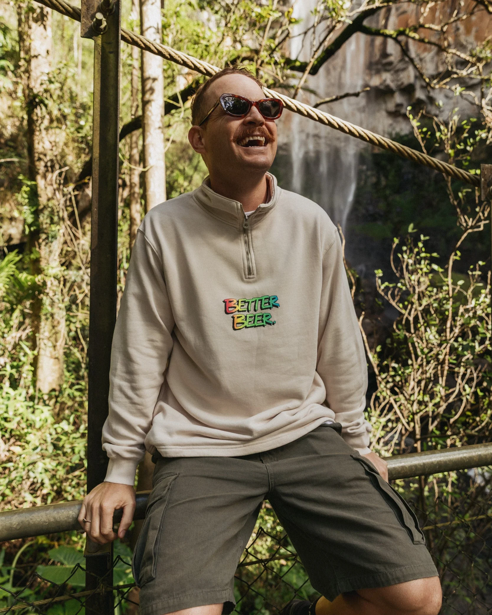 Vapourwave Script Quarter Zip - Mylk - Image 4