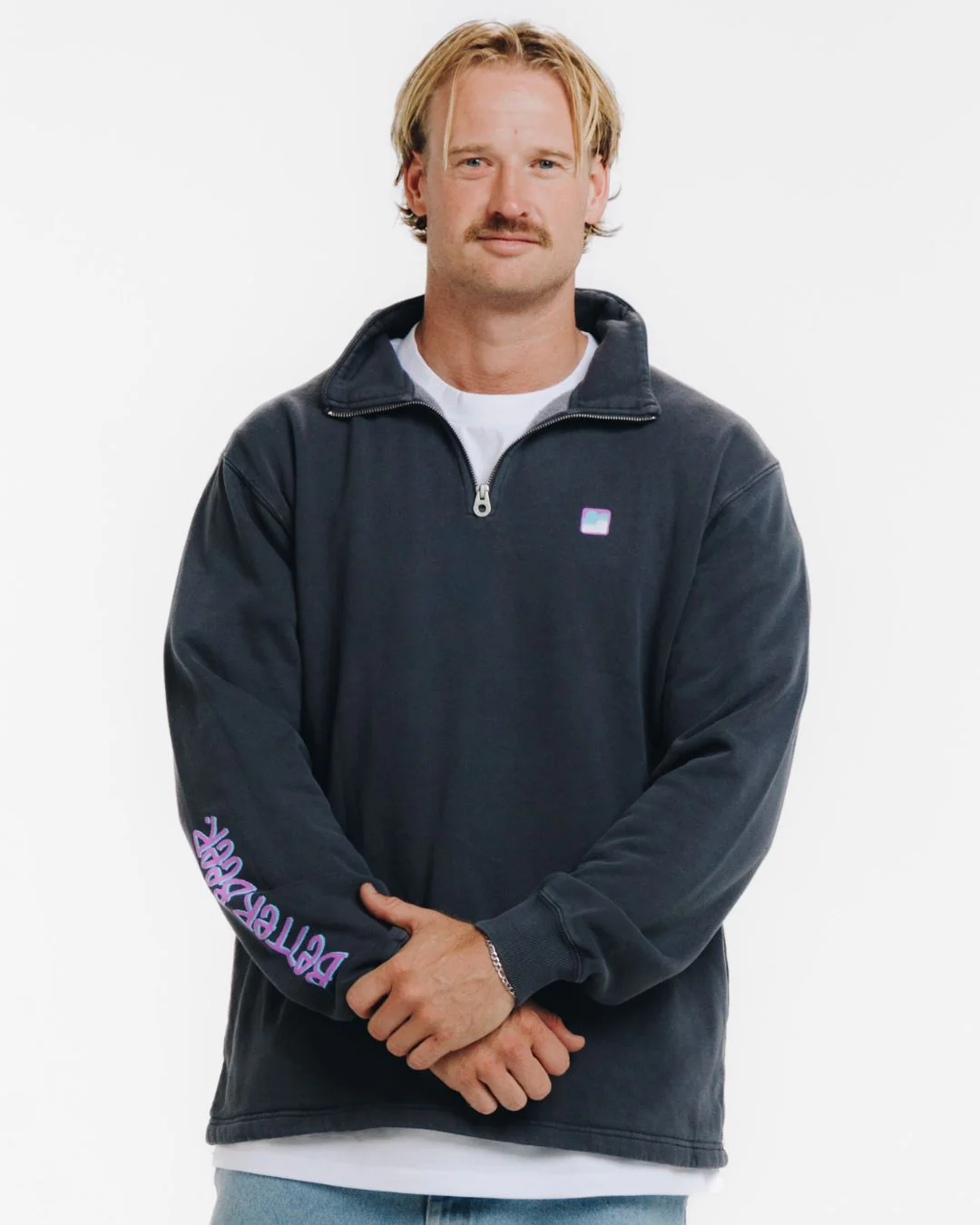 Coastal Quarter Zip Jumper - Midnight Navy