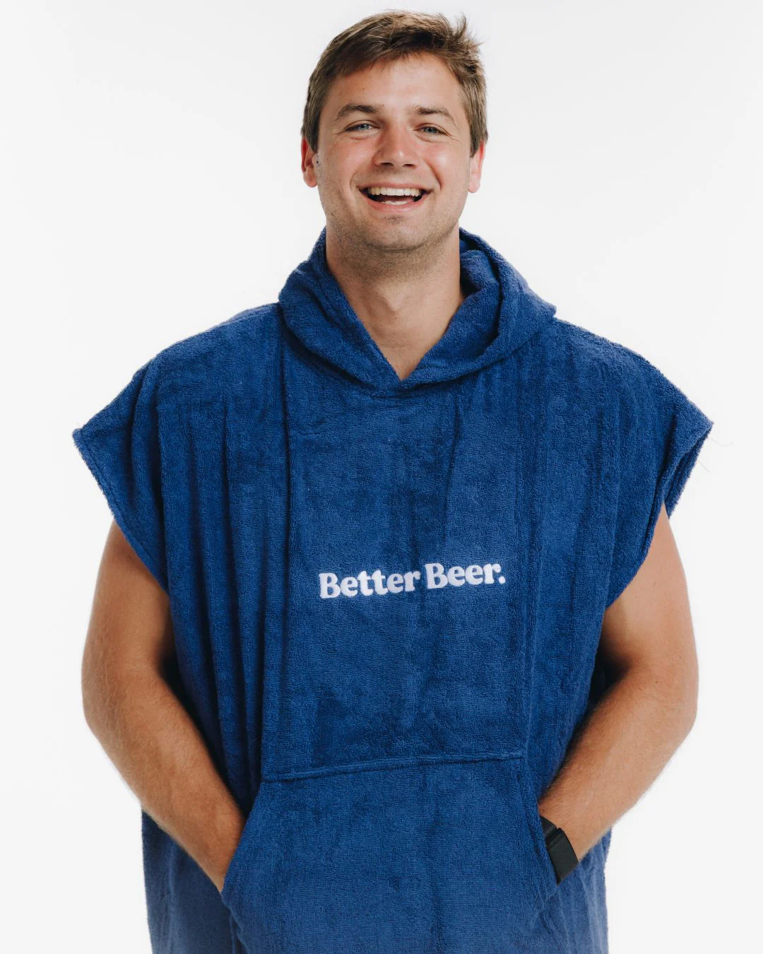 Navy Hooded Beach Towel - Image 4