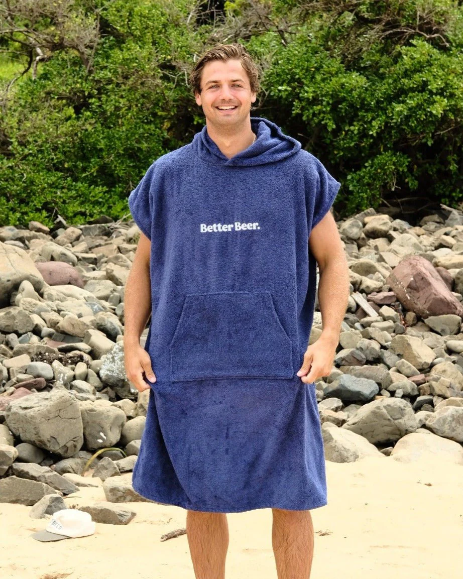 Navy Hooded Beach Towel - Image 6