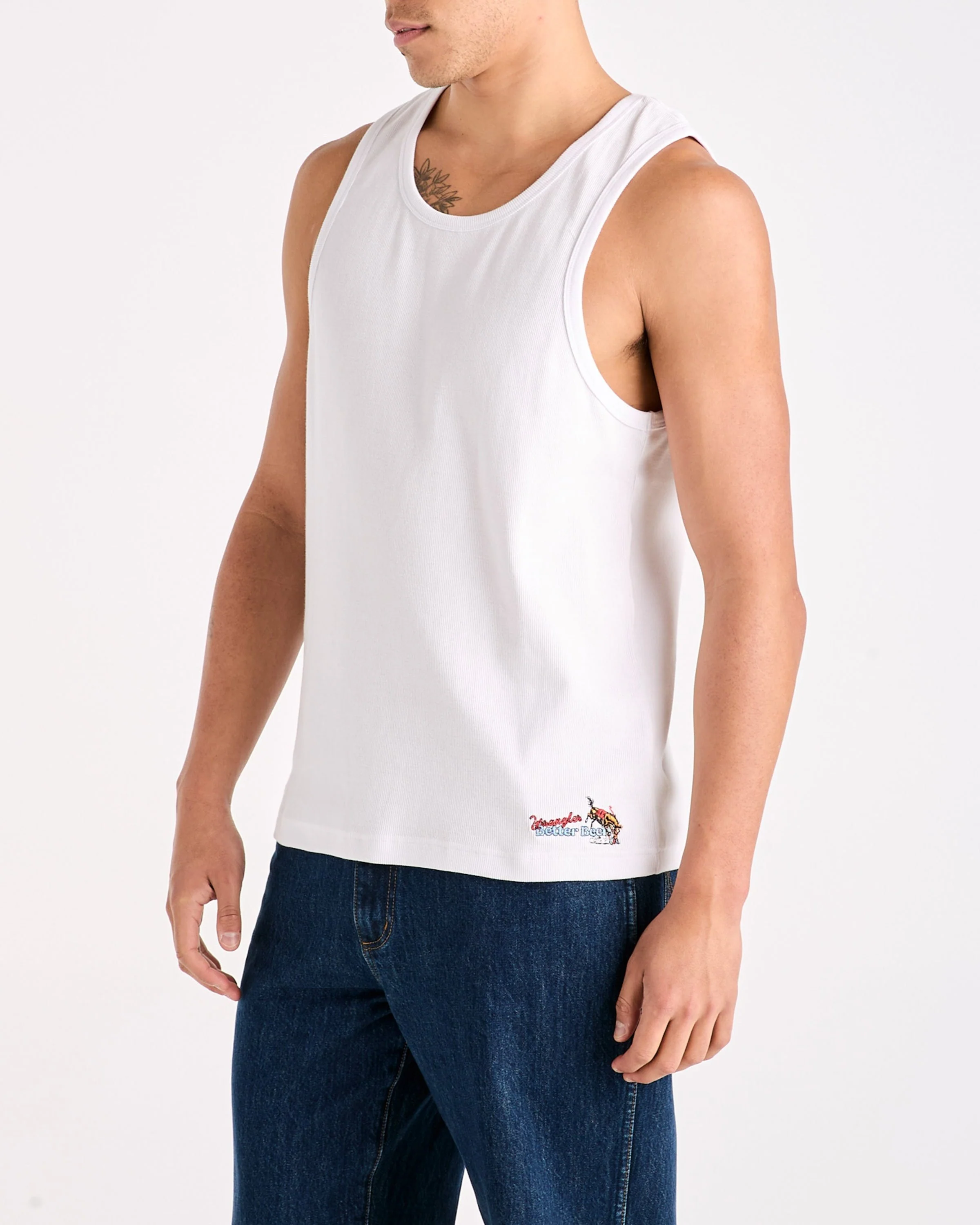Saddled Rib Tank - White - Image 5