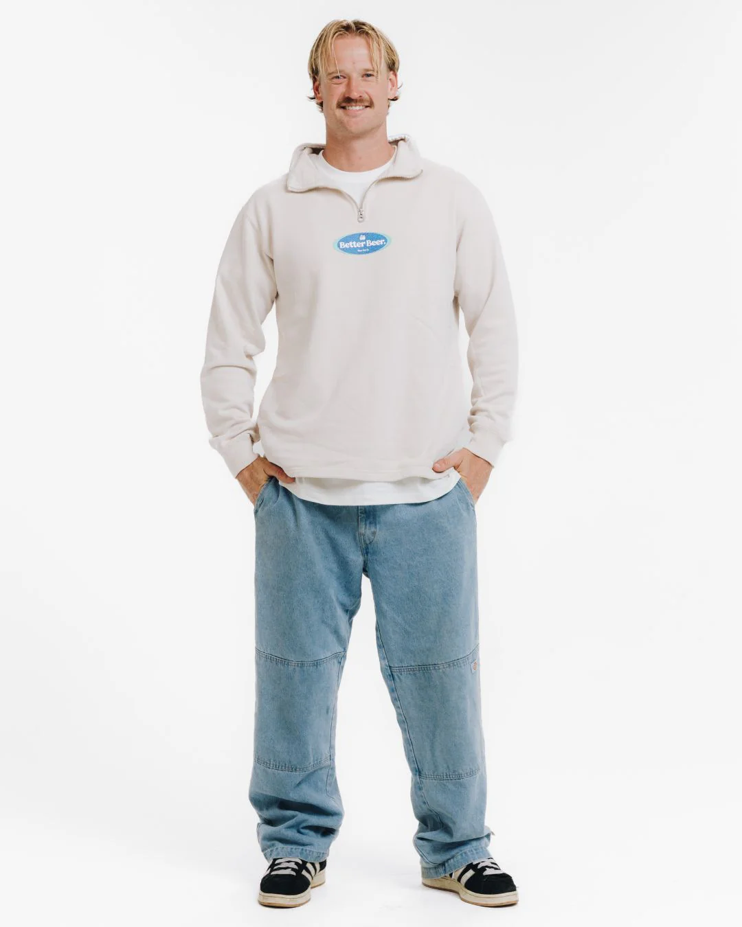 Static Quarter Zip Jumper - Mylk - Image 5