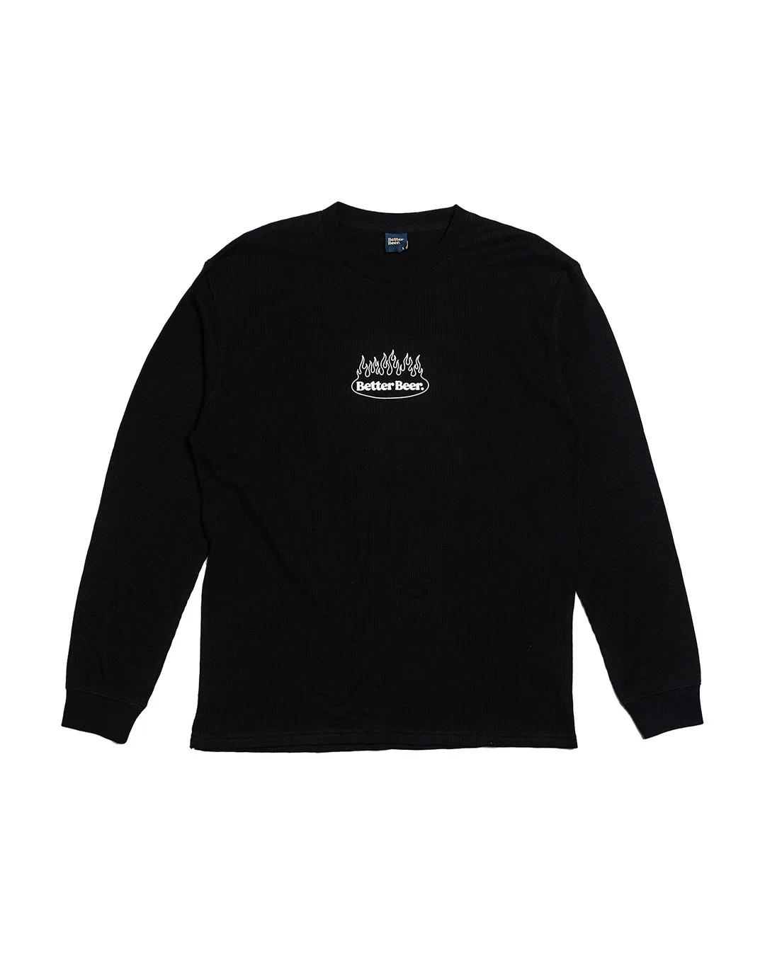 Flame Waffle Long Sleeve - Black