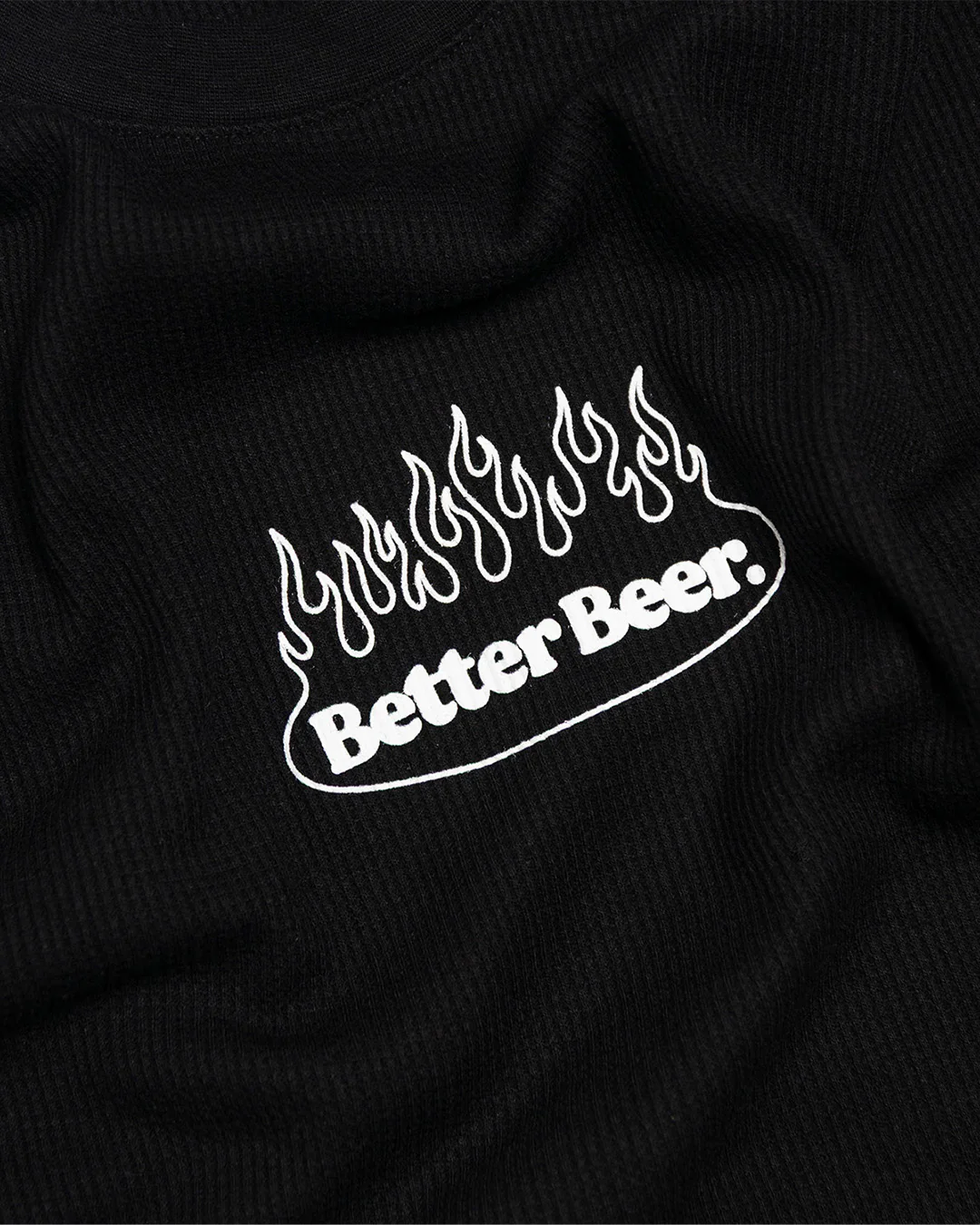 Flame Waffle Long Sleeve - Black - Image 2