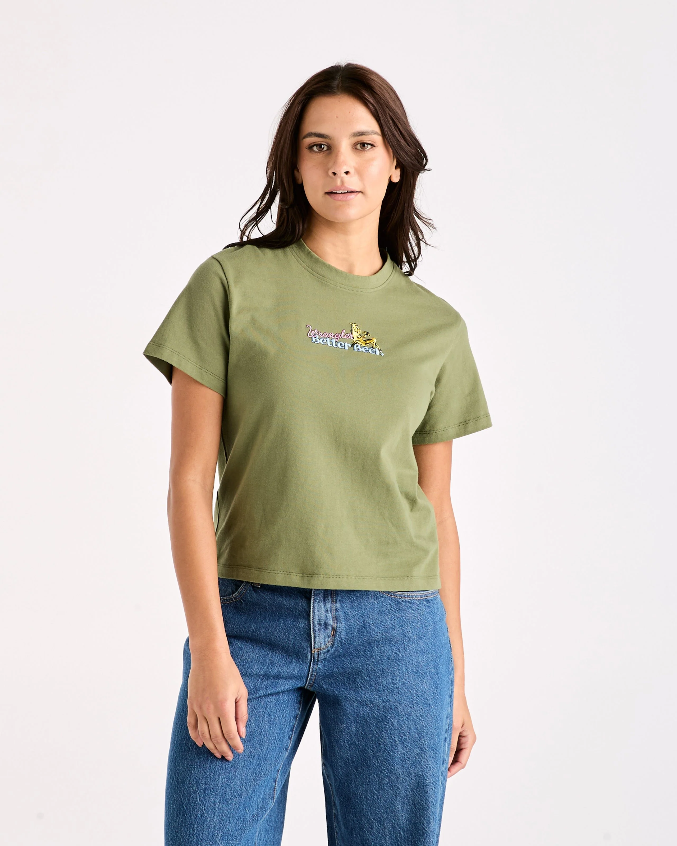 Women's Thirsty Shrunken Tee - Moss