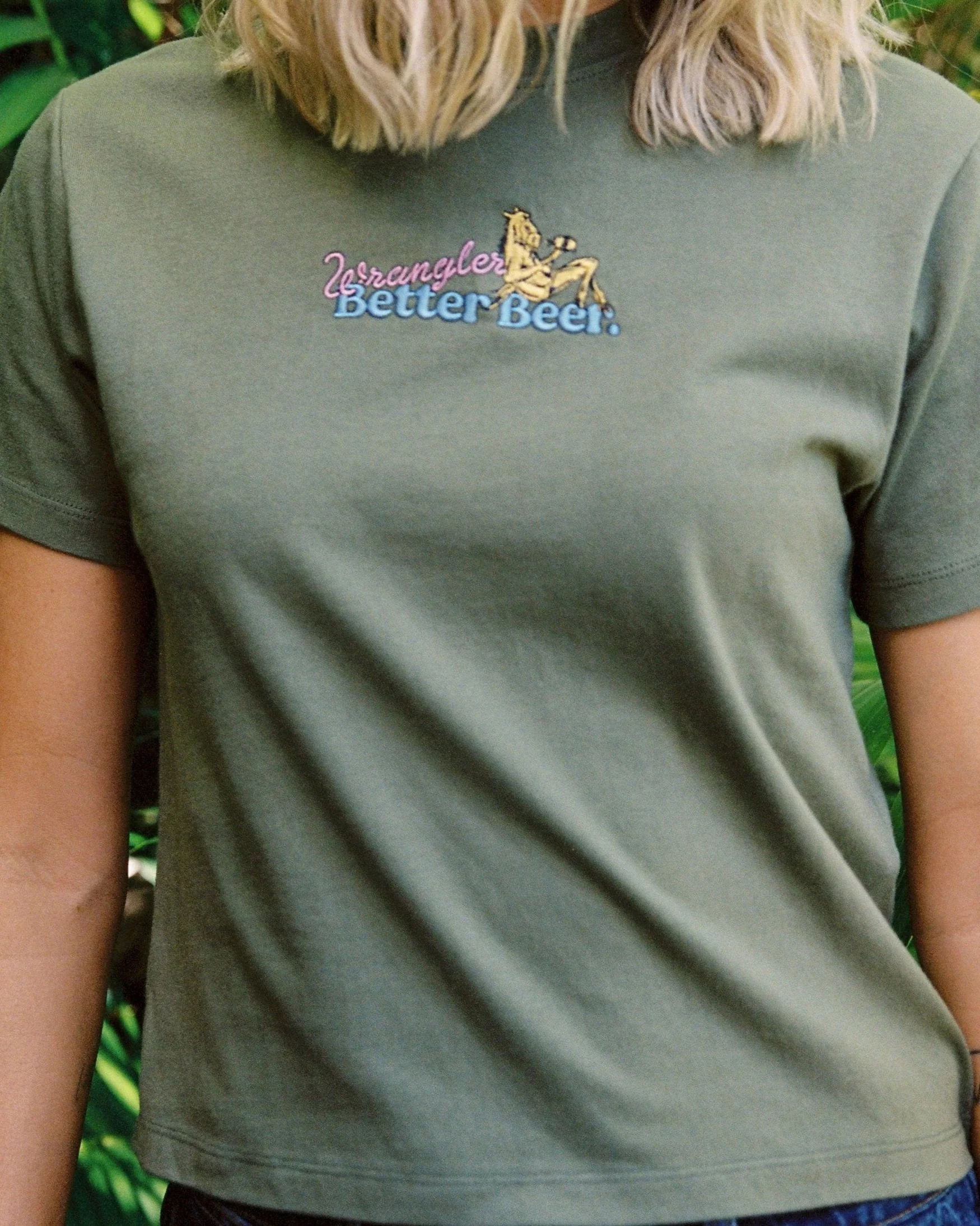 Women's Thirsty Shrunken Tee - Moss - Image 2