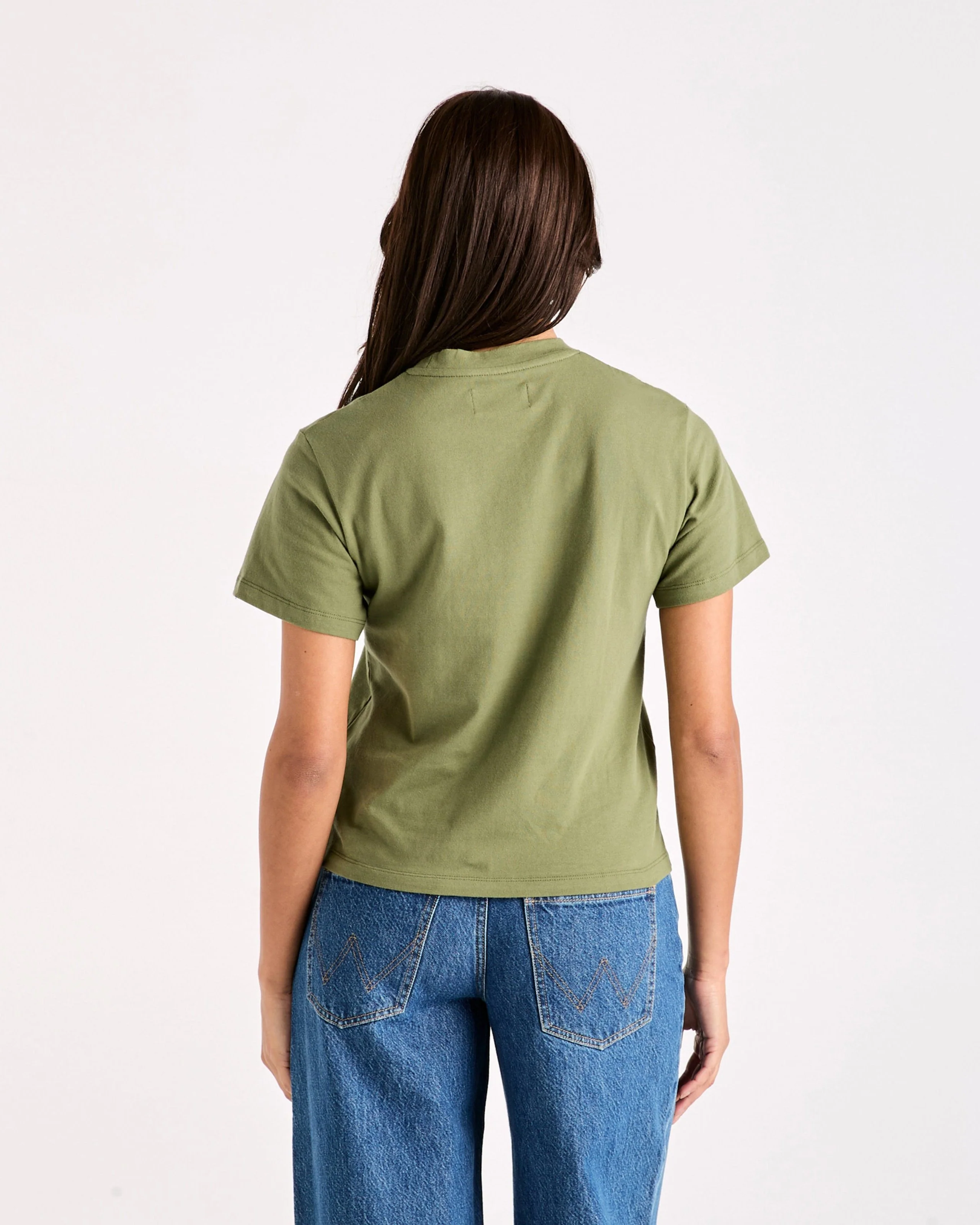 Women's Thirsty Shrunken Tee - Moss - Image 8